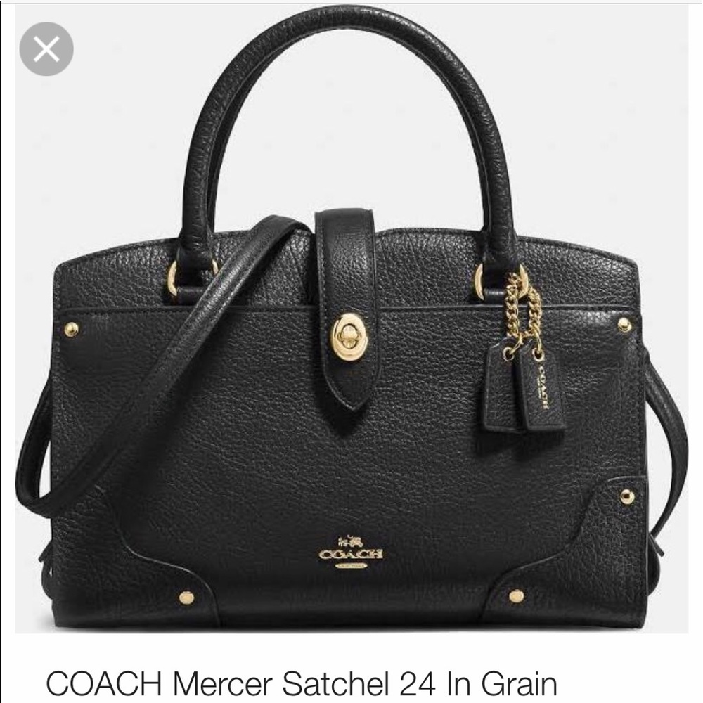 COACH NWOT BLACK MERCER SATCHEL