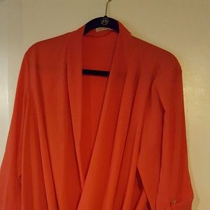 Orange wrap blouse xxl