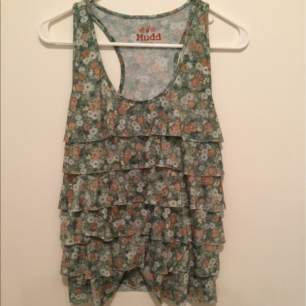 Ruffle tank. Racerback.