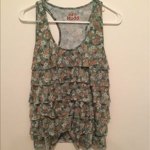 Ruffle tank. Racerback.