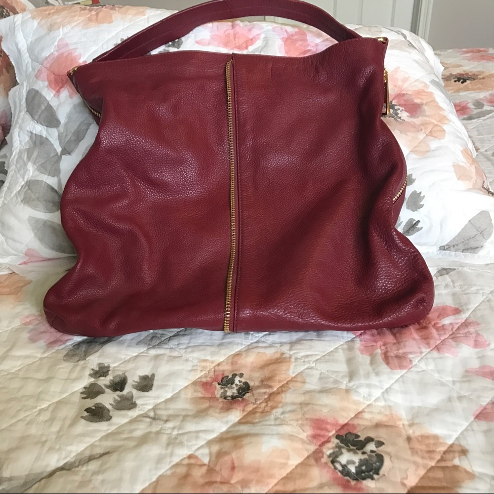 Kelsi Dagger Red Zip Detail Shoulder Bag