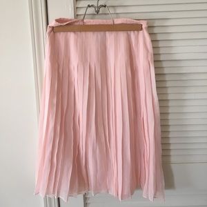 Pink pleated chiffon skirt