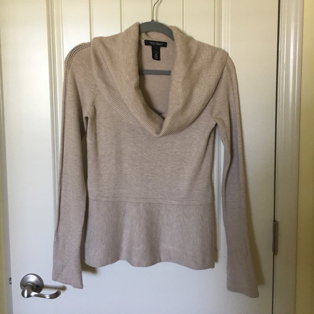 Super soft cowl neck peplum sweater