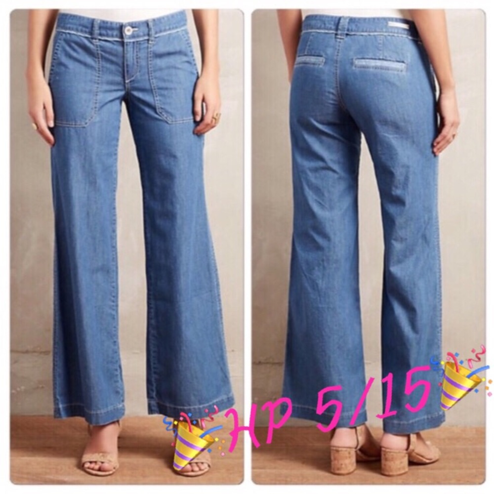 {Anthropologie} Pilcro Wide Leg Blue Jeans