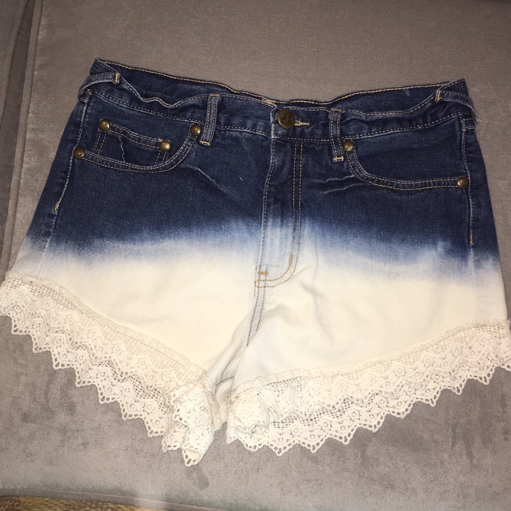 Free People Lace denim shorts