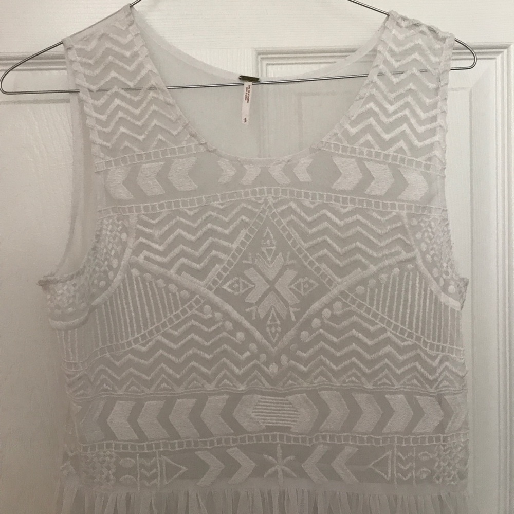 White Free People Babydoll Top - Picture 3 of 6