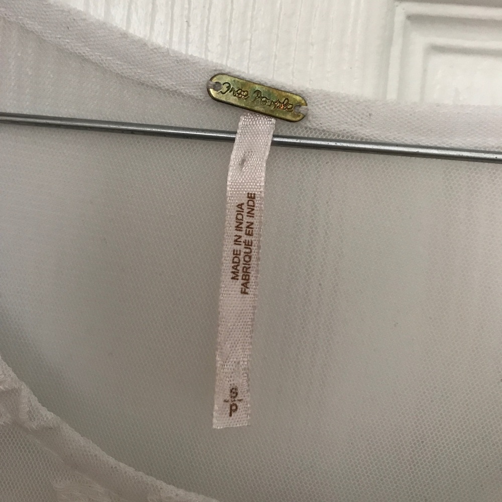 White Free People Babydoll Top - Picture 4 of 6