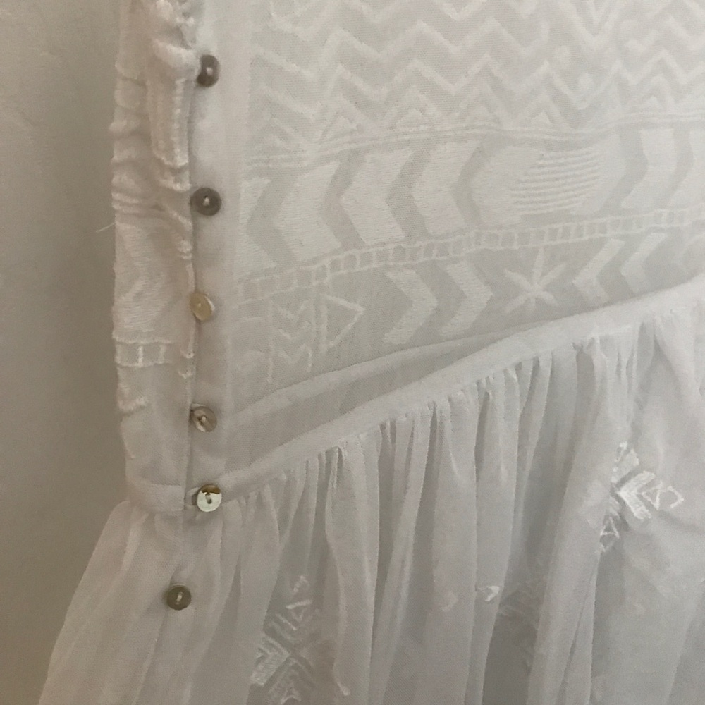 White Free People Babydoll Top - Picture 5 of 6