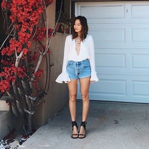 Stone Cold Fox Powell Bell Sleeve Lace Up Top 2