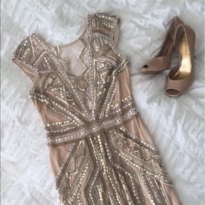 Stunning sparkly nude cocktail dress