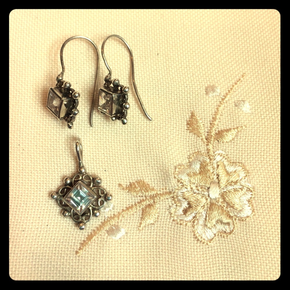 Sterling Silver Earrings and Pendant Set