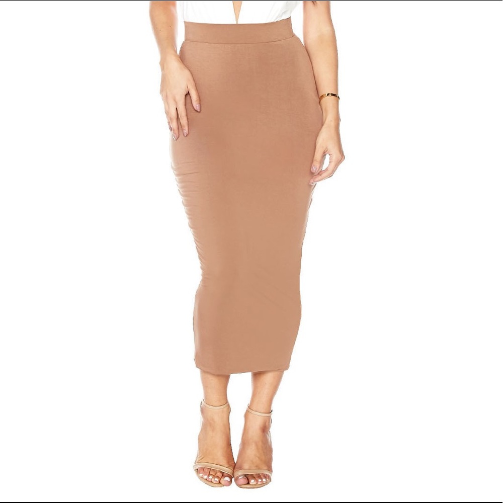 The Lust Midi Skirt Size S in Deep Camel