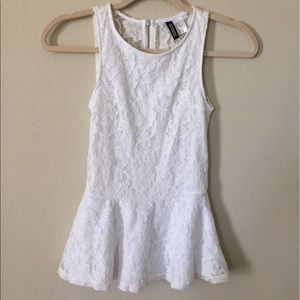 H&M White Peplum Top - XS
