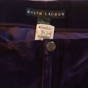 NWT Ralph Lauren black label plum velvet pants