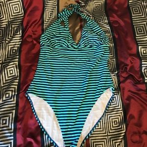 Striped One Piece Swimsuit