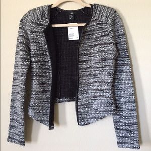 H&M Tweed Gray Blazer/Cardigan - XS
