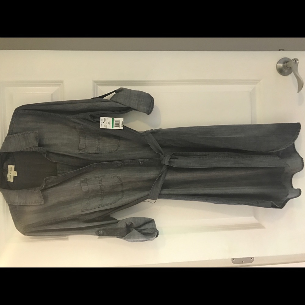 Cloth & Stone NWT Gray Denim Shirt Dress