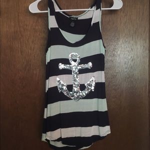 Rue 21 Sequin Anchor Tank Top