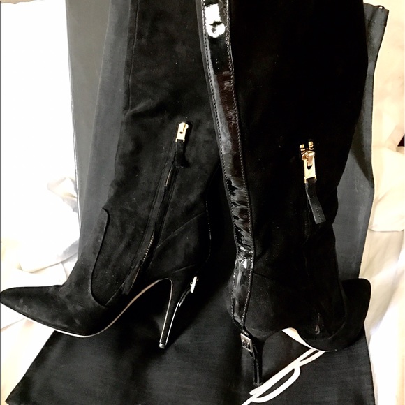 Brian Atwood BF 'Starletta' Black Suede Boots - Picture 2 of 7