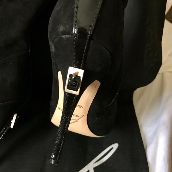 Brian Atwood BF 'Starletta' Black Suede Boots - Picture 4 of 7