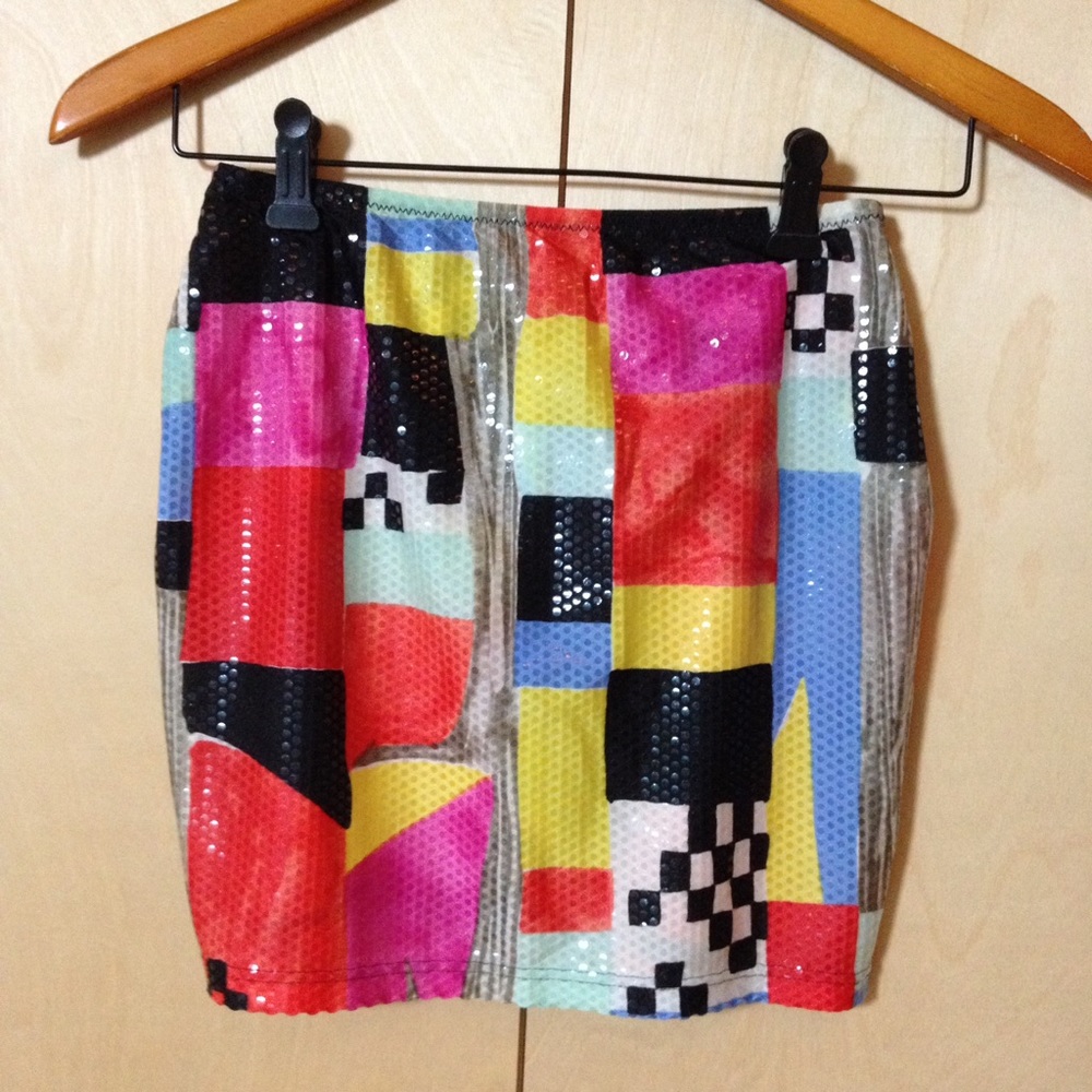Diva multicolored club skirt vintage size 8 fits 4