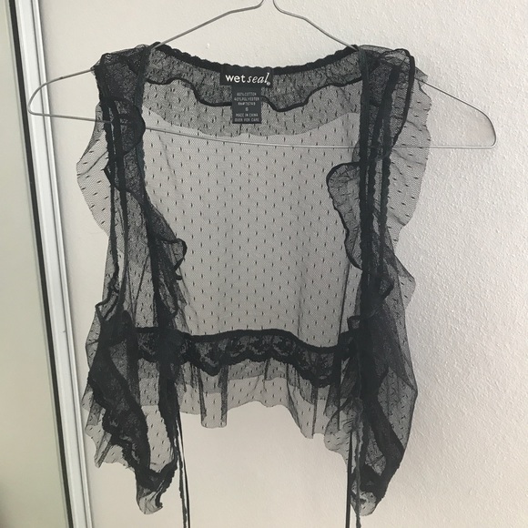 Lace mesh vest/crop top🖤 - Picture 1 of 5