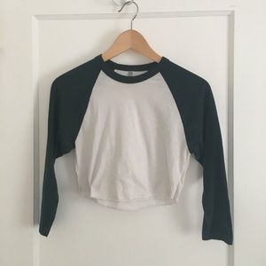 American Apparel cropped baseball tee