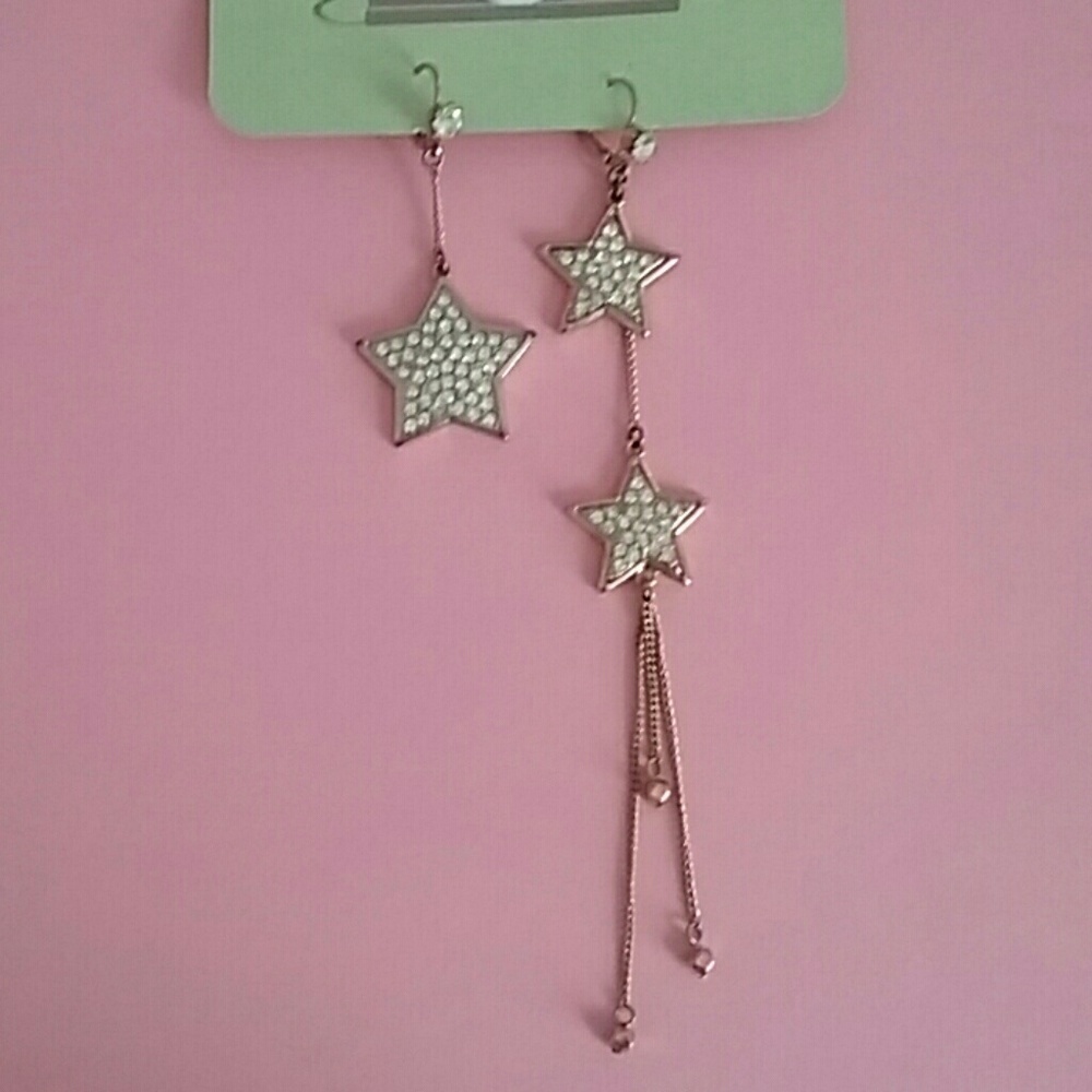 Sparkly Gold Betsey Johnson Star Earrings