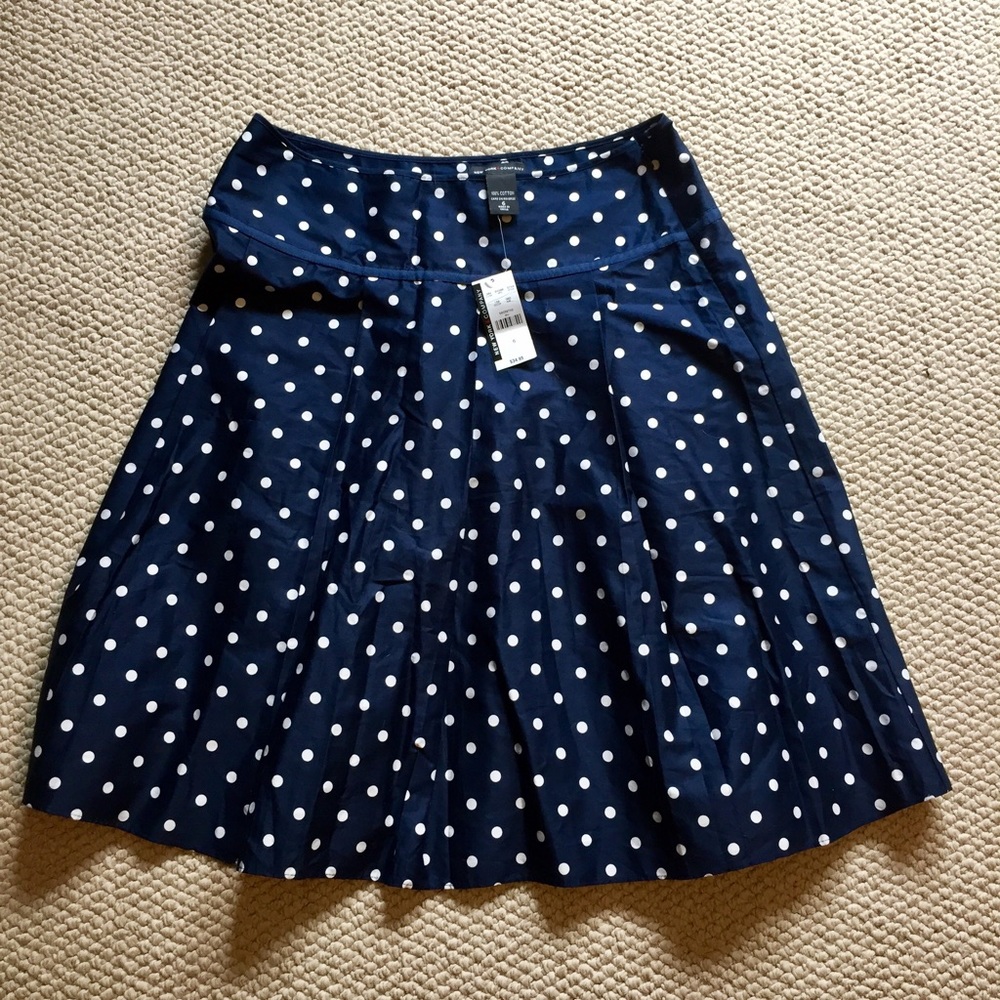 NWT navy polka dot retro skirt size 6