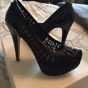 Black platform pumps  7.5 size