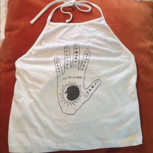 Brandy Melville white, halter crop top