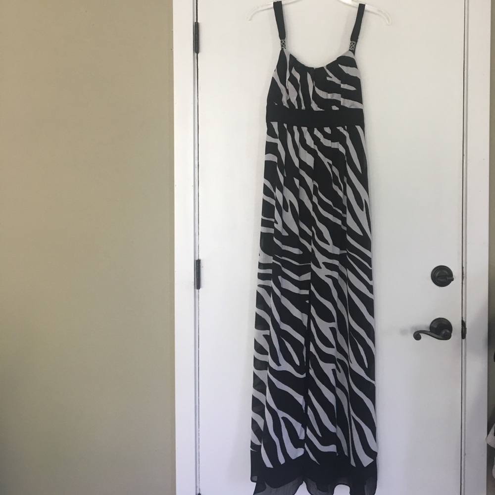 Beautiful Zebra Stripe Full Length Dress