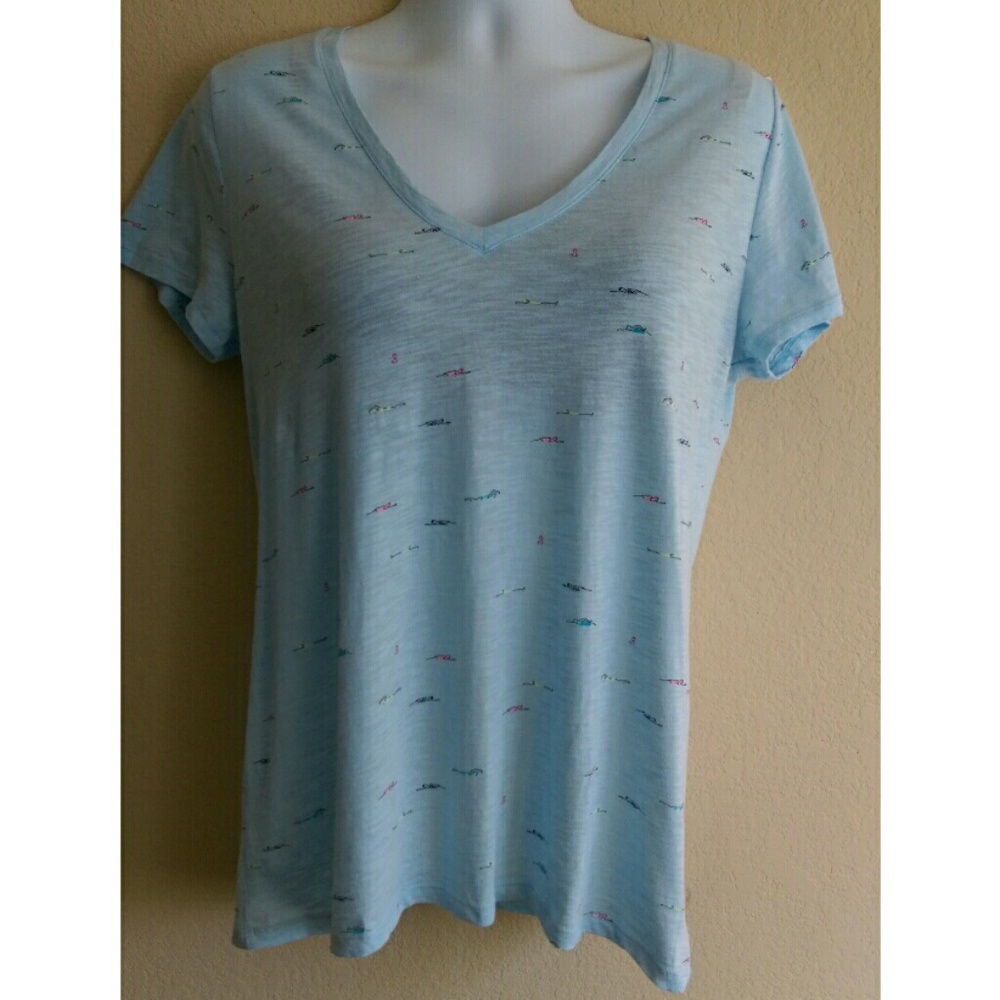 Novelty Print V Neck Tee XXL