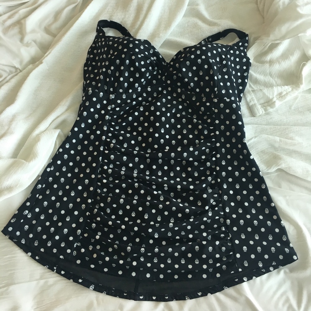 Torrid skull & Polka Dot bathing Suit Top