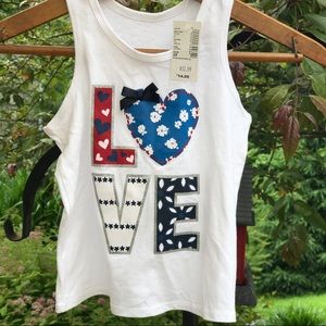 Children's Place  White Sleeveless 4th of July Top