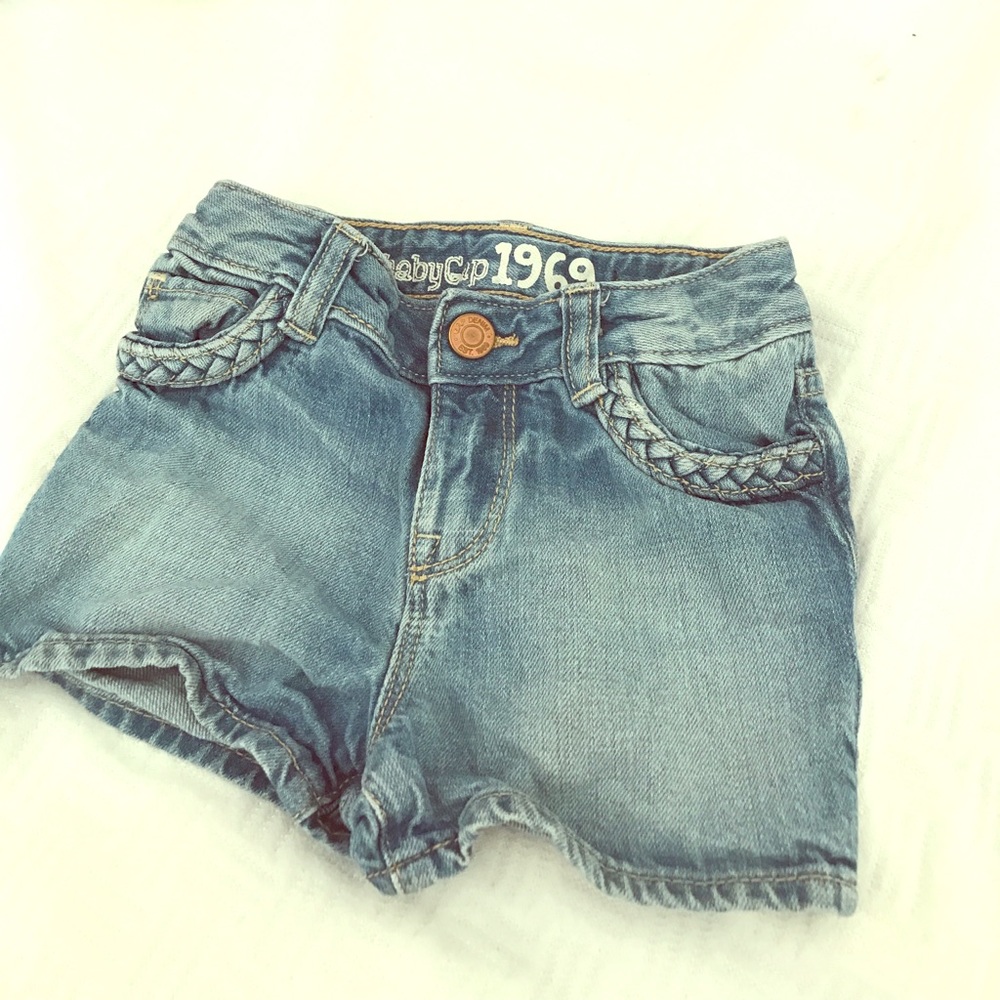 Baby gap braided pocket denim shorts