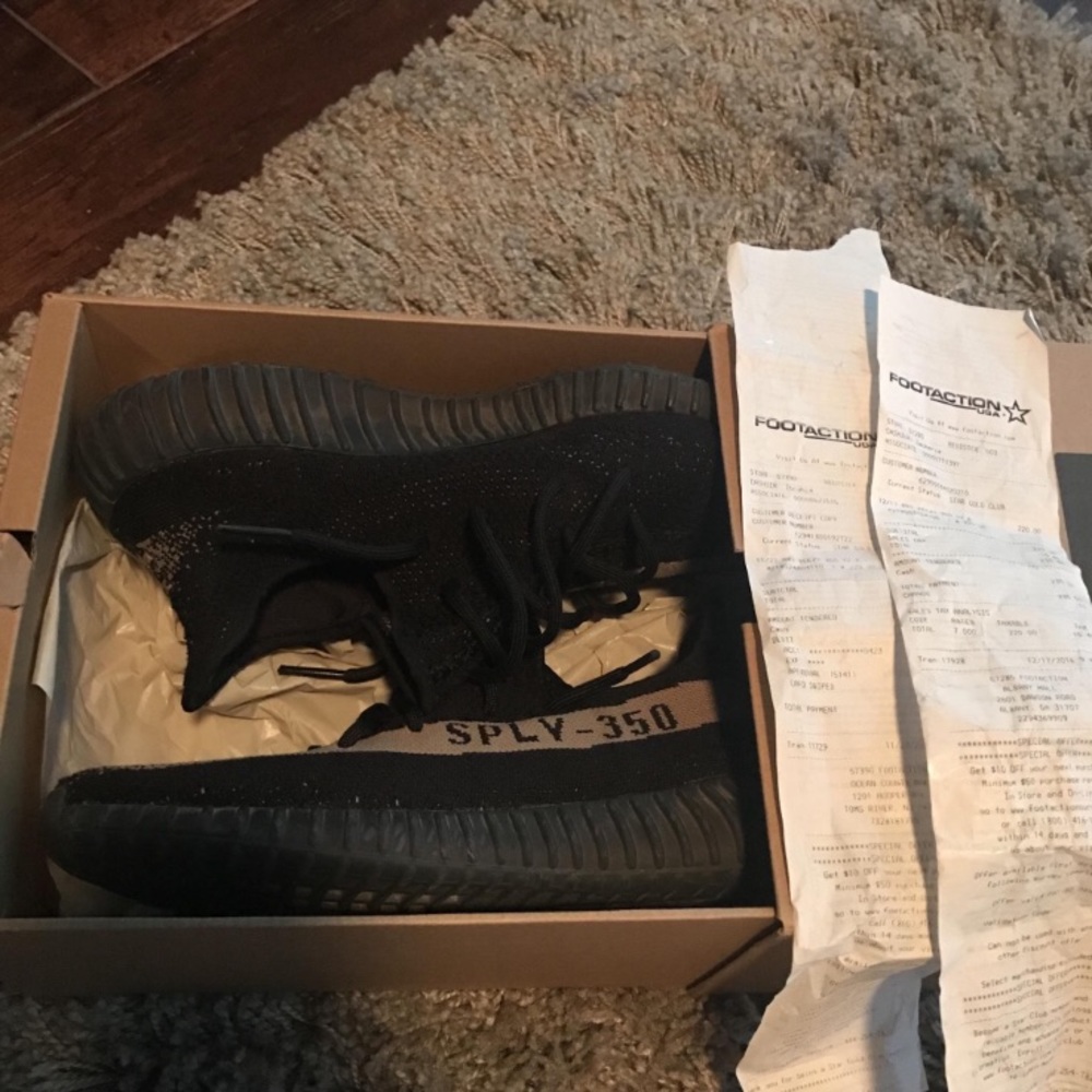 Yeezys 350 boost black and green