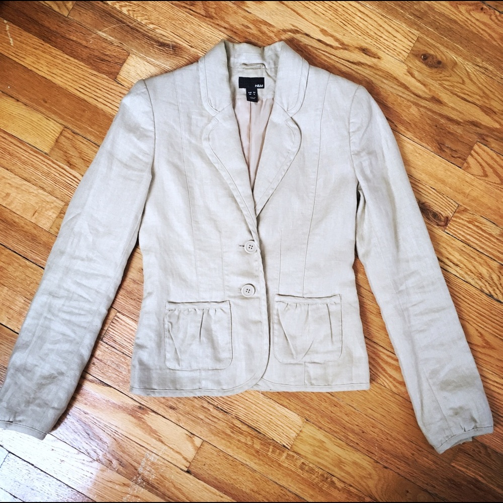 Tan linen blazer