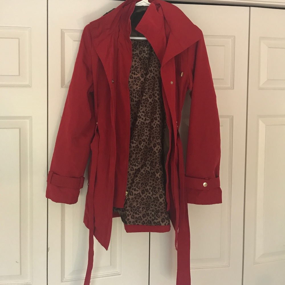 Red rain coat