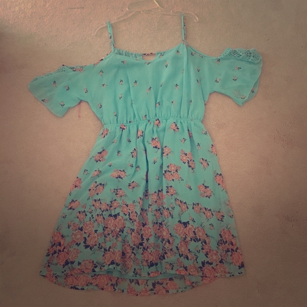 Flowy Flowery Off the Shoulder Dress