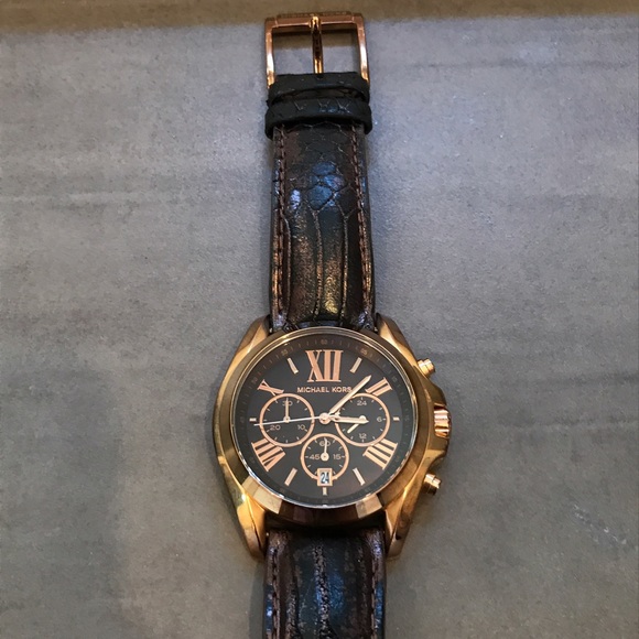 Michael Kors Rose Gold watch w/ leather band main image 6