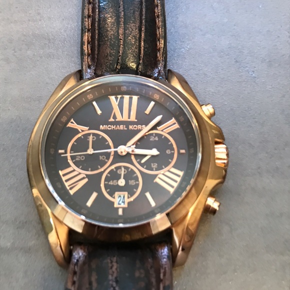 Michael Kors Rose Gold watch w/ leather band main image 4