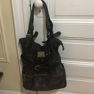 Brown velvet Handbag