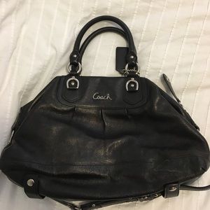 Coach black leather satchel