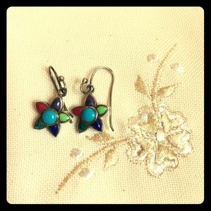 Sterling Silver Turquoise Star Earrings