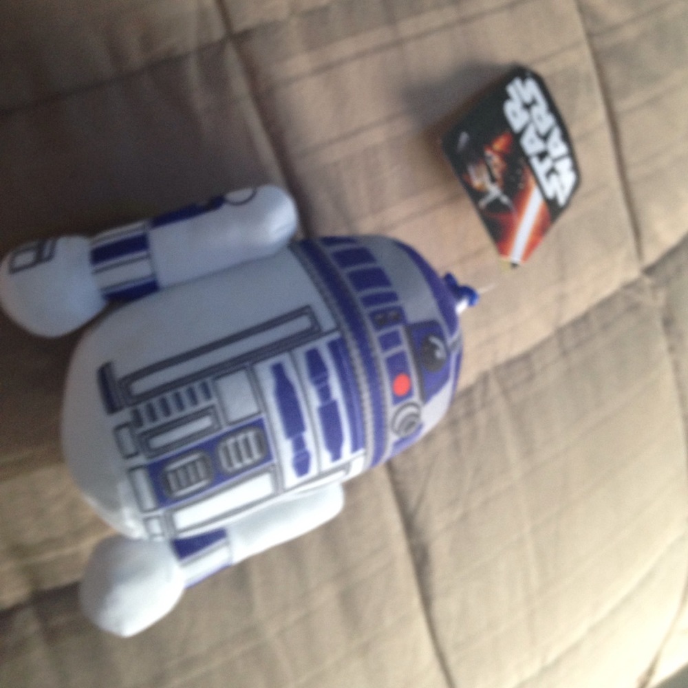 R2D2 star wars plush toy with backpack hook