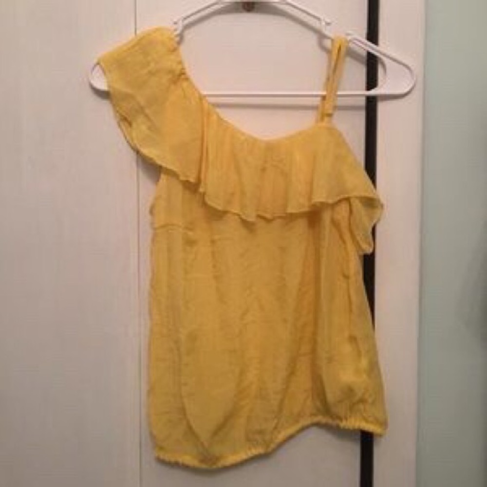 Charlotte Russe One-Shoulder Gold Top