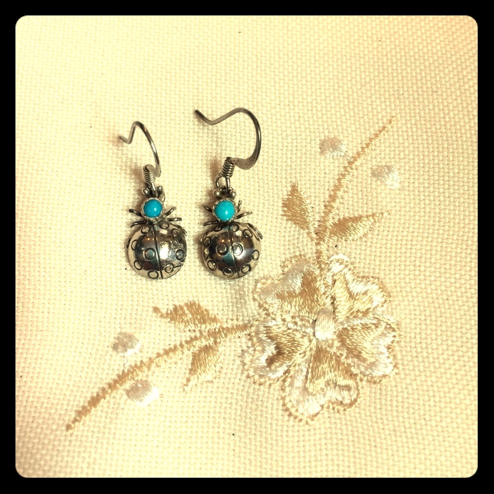 Sterling Silver Ladybug Earrings