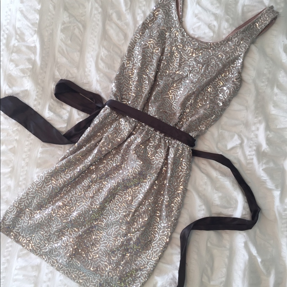 EXPRESS Sparkly Champagne Cocktail Dress