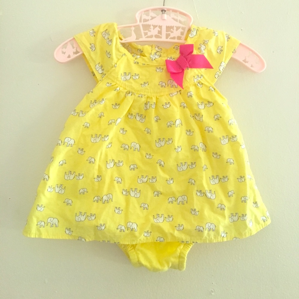 Yellow elephant dress.